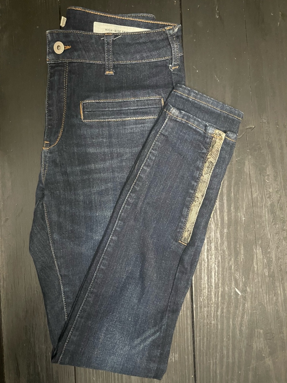 Pilcro and the Letterpress High Rise Skinny Jeans Snakeskin Ankle Zip Size 26